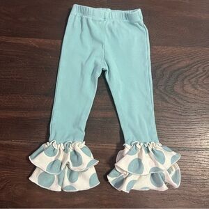 Giggle moon polka dot ruffle pant leggings baby infant size 9 months